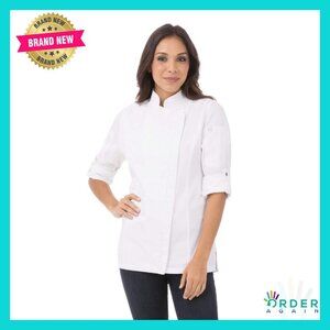 Chef Coat Tailored Fit Lightweight Poly Cotton Twill Professional Kitchen Wear